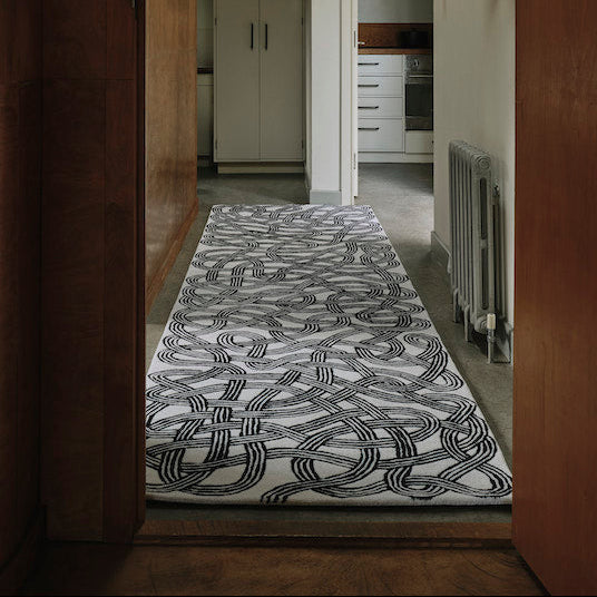 Albers Hantufted Grey Wool Runner | Small | Designed by Anni Albers