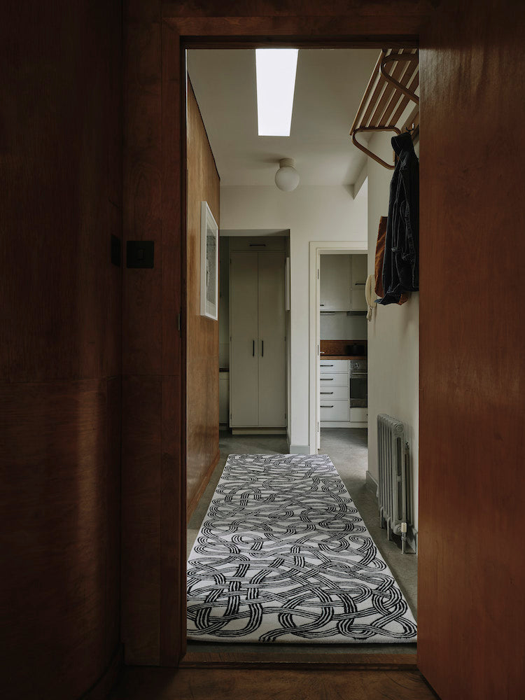 Albers Hantufted Grey Wool Runner | Small | Designed by Anni Albers