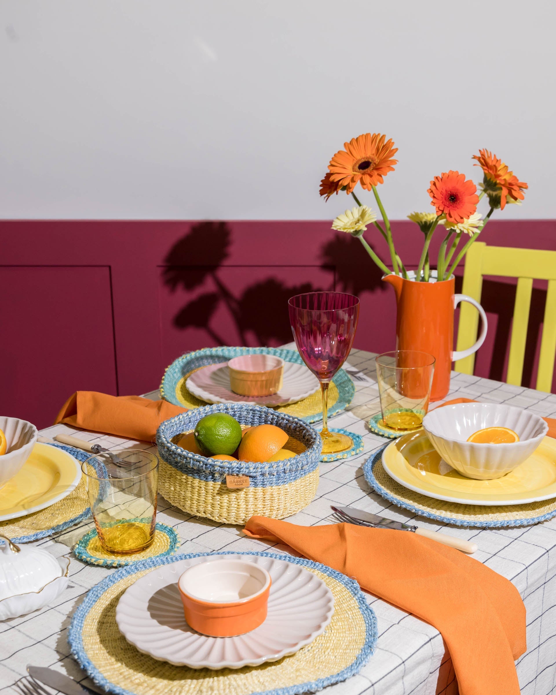 AJILI: Blue & Yellow Bread Basket